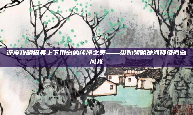 深度攻略探寻上下川岛的纯净之美——带你领略珠海顶级海岛风光