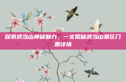 探索武当山神秘魅力，一文揭秘武当山景区门票详情
