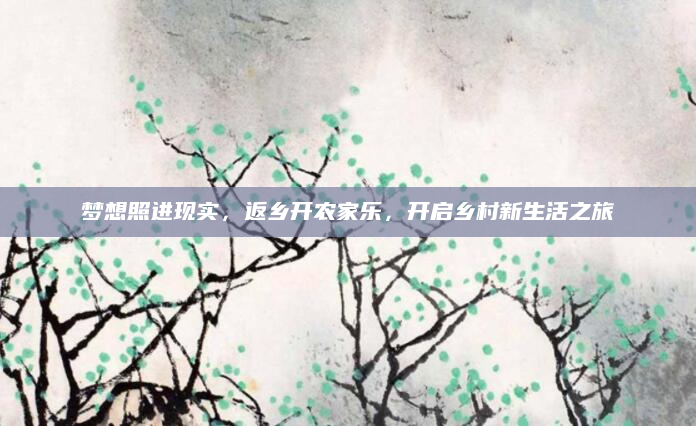 梦想照进现实,返乡开农家乐,开启乡村新生活之旅