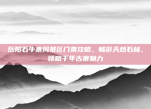 岳阳石牛寨风景区门票攻略，畅游天然石林，领略千年古寨魅力
