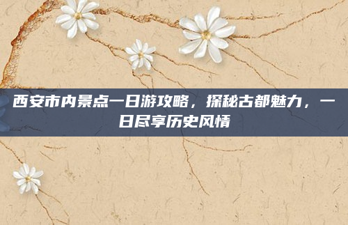 西安市内景点一日游攻略,探秘古都魅力,一日尽享历史风情