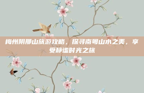 梅州阴那山旅游攻略,探寻南粤山水之美,享受静谧时光之旅