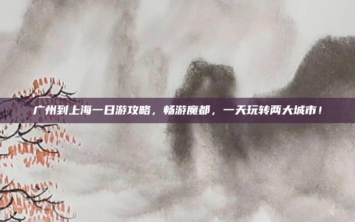 广州到上海一日游攻略,畅游魔都,一天玩转两大城市!