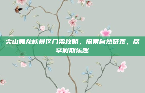 尖山舞龙峡景区门票攻略,探索自然奇观,尽享假期乐趣