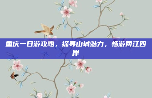 重庆一日游攻略,探寻山城魅力,畅游两江四岸