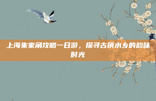 上海朱家角攻略一日游,探寻古镇水乡的韵味时光