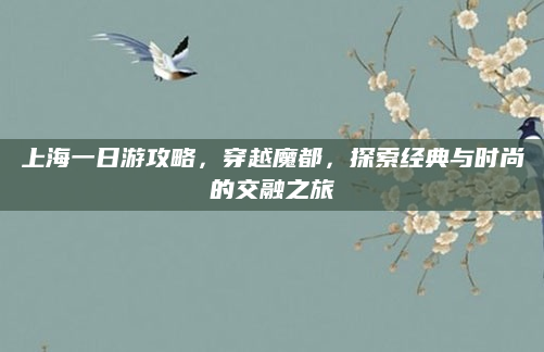 上海一日游攻略,穿越魔都,探索经典与时尚的交融之旅