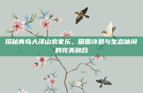 探秘青岛大泽山农家乐,田园诗意与生态休闲的完美融合