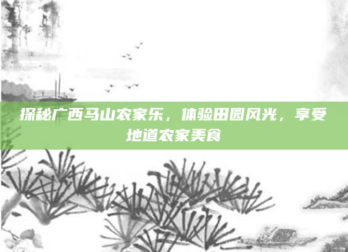 探秘广西马山农家乐，体验田园风光，享受地道农家美食