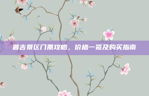 普吉景区门票攻略,价格一览及购买指南