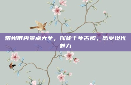 宿州市内景点大全,探秘千年古韵,感受现代魅力