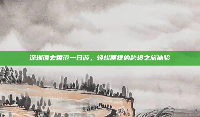 深圳湾去香港一日游,轻松便捷的跨境之旅体验