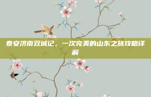 泰安济南双城记,一次完美的山东之旅攻略详解