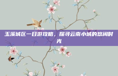 玉溪城区一日游攻略,探寻云南小城的悠闲时光