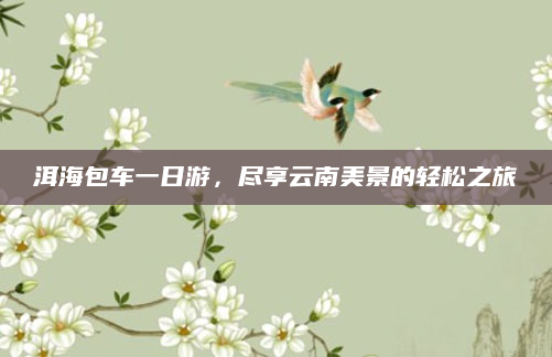 洱海包车一日游,尽享云南美景的轻松之旅
