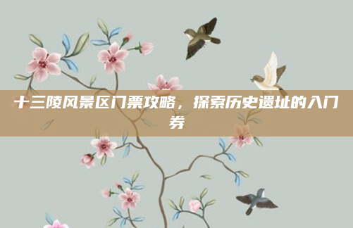 十三陵风景区门票攻略,探索历史遗址的入门券