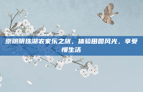 崇明明珠湖农家乐之旅,体验田园风光,享受慢生活