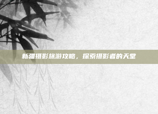 新疆摄影旅游攻略,探索摄影者的天堂