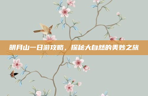 明月山一日游攻略,探秘大自然的美妙之旅