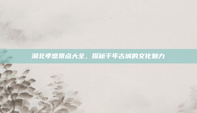 湖北孝感景点大全,探秘千年古城的文化魅力