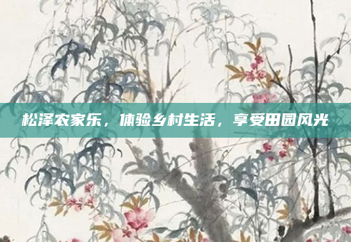 松泽农家乐,体验乡村生活,享受田园风光