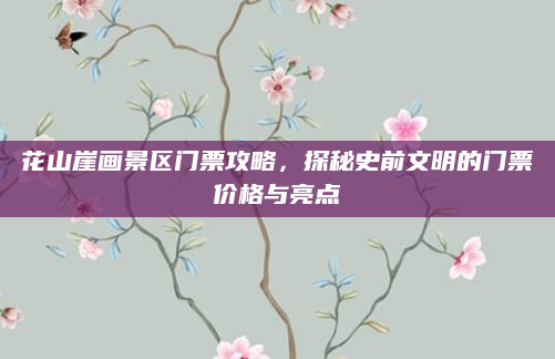 花山崖画景区门票攻略,探秘史前文明的门票价格与亮点
