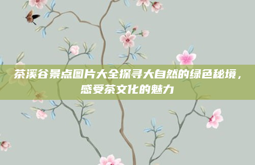 茶溪谷景点图片大全探寻大自然的绿色秘境，感受茶文化的魅力