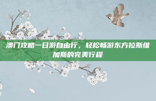 澳门攻略一日游自由行,轻松畅游东方拉斯维加斯的完美行程