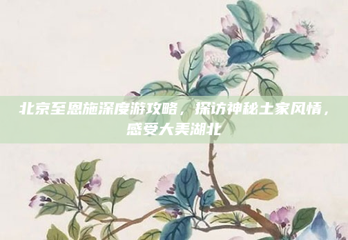 北京至恩施深度游攻略,探访神秘土家风情,感受大美湖北
