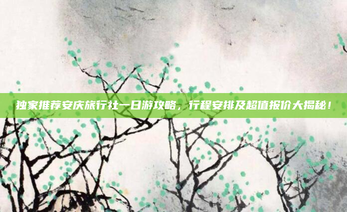 独家推荐安庆旅行社一日游攻略,行程安排及超值报价大揭秘!