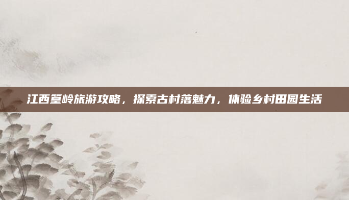 江西篁岭旅游攻略,探索古村落魅力,体验乡村田园生活