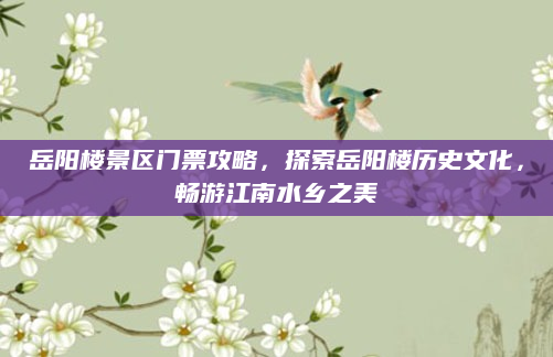 岳阳楼景区门票攻略,探索岳阳楼历史文化,畅游江南水乡之美