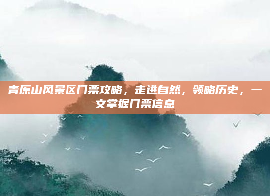 青原山风景区门票攻略,走进自然,领略历史,一文掌握门票信息