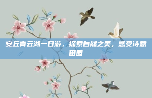 安丘青云湖一日游,探索自然之美,感受诗意田园