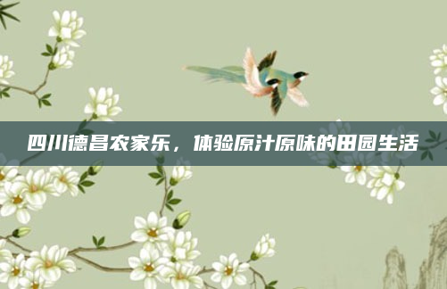 四川德昌农家乐，体验原汁原味的田园生活