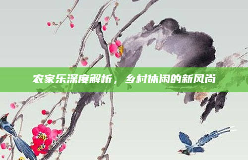 农家乐深度解析，乡村休闲的新风尚
