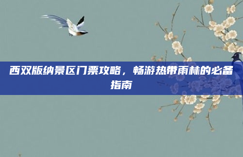 西双版纳景区门票攻略,畅游热带雨林的必备指南