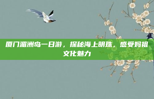 厦门湄洲岛一日游,探秘海上明珠,感受妈祖文化魅力