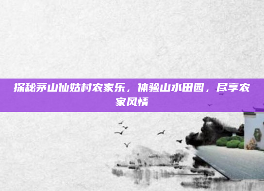 探秘茅山仙姑村农家乐,体验山水田园,尽享农家风情