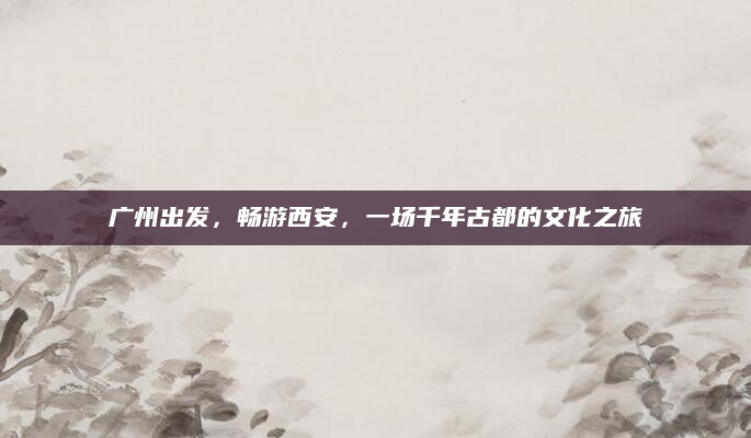 广州出发，畅游西安，一场千年古都的文化之旅