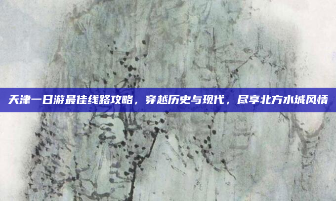 天津一日游最佳线路攻略，穿越历史与现代，尽享北方水城风情