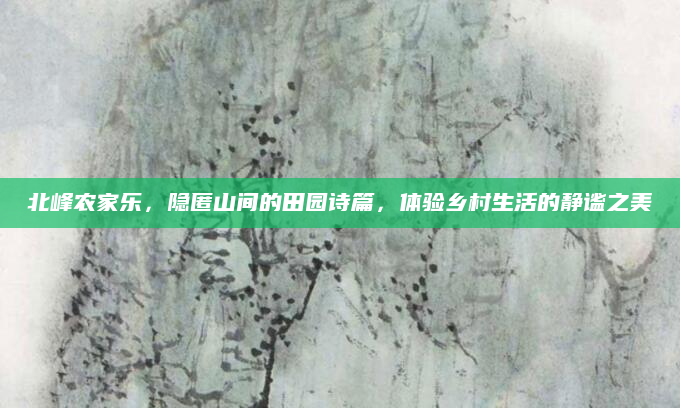 北峰农家乐，隐匿山间的田园诗篇，体验乡村生活的静谧之美