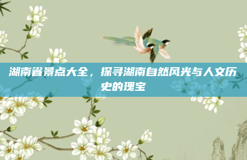 湖南省景点大全,探寻湖南自然风光与人文历史的瑰宝
