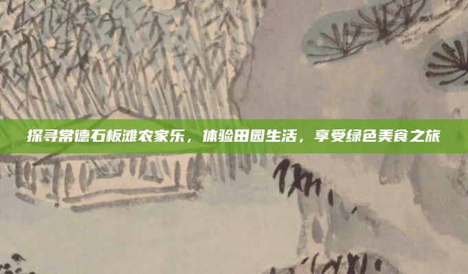 探寻常德石板滩农家乐,体验田园生活,享受绿色美食之旅