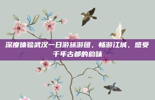 深度体验武汉一日游旅游团,畅游江城,感受千年古都的韵味