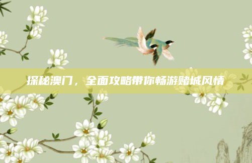 探秘澳门，全面攻略带你畅游赌城风情
