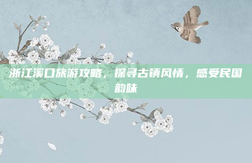 浙江溪口旅游攻略,探寻古镇风情,感受民国韵味