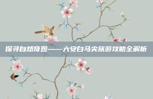 探寻自然奇观——六安白马尖旅游攻略全解析