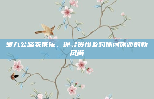 罗九公路农家乐,探寻贵州乡村休闲旅游的新风尚