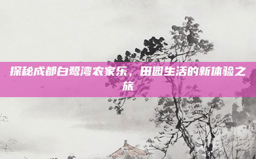 探秘成都白鹭湾农家乐,田园生活的新体验之旅
